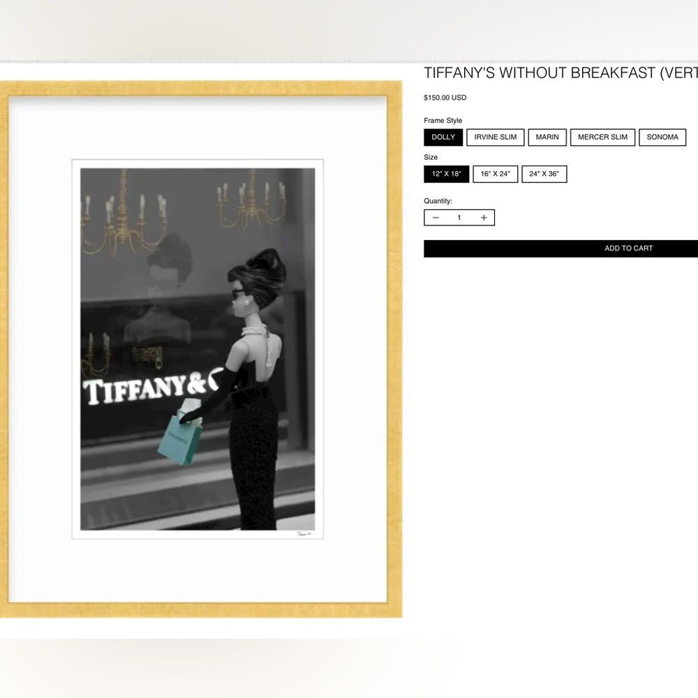 Tiffany without breakfast print 13’ x 19’